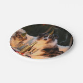 Honden vieren nieuwjaar papieren bordje (Gekanteld)