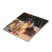 Honden vieren nieuwjaar tegeltje (Zijkant)