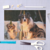 Honden vieren nieuwjaar tissuepapier (Craft)