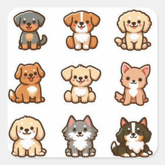 Honden Vierkante Sticker