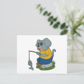 Honden visser Visvin hengel Briefkaart (Staand voorkant)