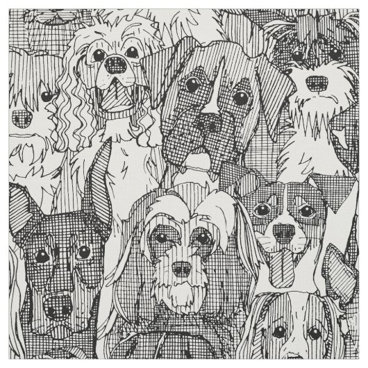 Honden voldoende zwart wit stof (Swatch)