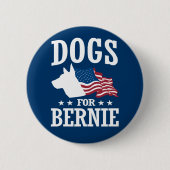 HONDEN VOOR BERNIE SANDERS RONDE BUTTON 5,7 CM (Voorkant)