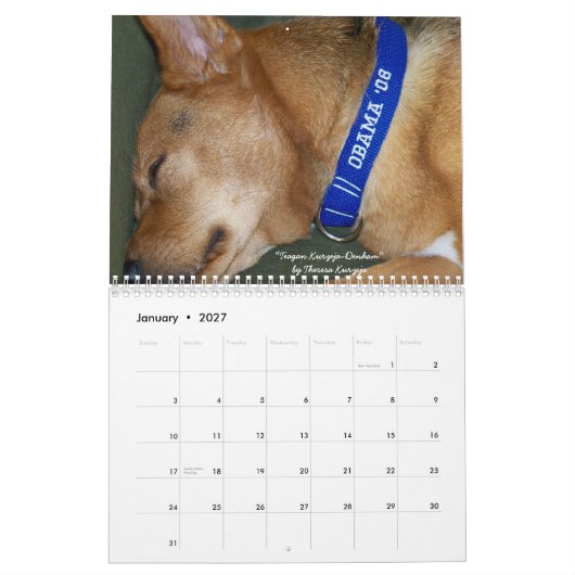 Honden voor de agenda van Obama Kalender (Jan 2027)