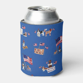 HONDEN VOOR DEMOCRATIE Patriottisch Blauw Blikjeskoeler