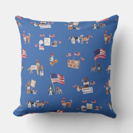HONDEN VOOR DEMOCRATIE Patriottisch Blauw Buitenkussen