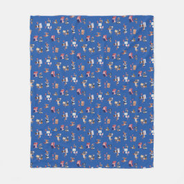 HONDEN VOOR DEMOCRATIE Patriottisch Blauw Fleece Deken