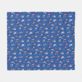 HONDEN VOOR DEMOCRATIE Patriottisch Blauw Fleece Deken