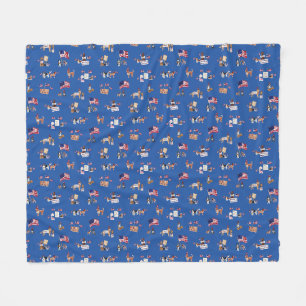 HONDEN VOOR DEMOCRATIE Patriottisch Blauw Fleece Deken