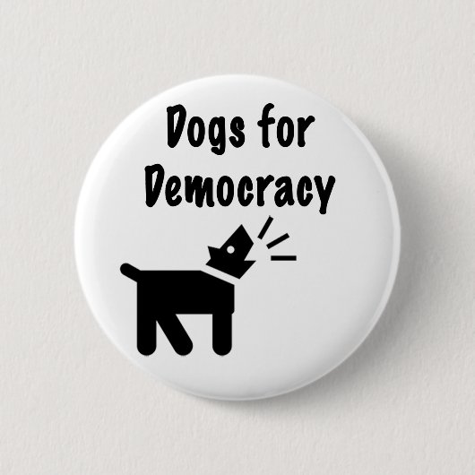 Honden voor Democratie Ronde Button 5,7 Cm (Voorkant)