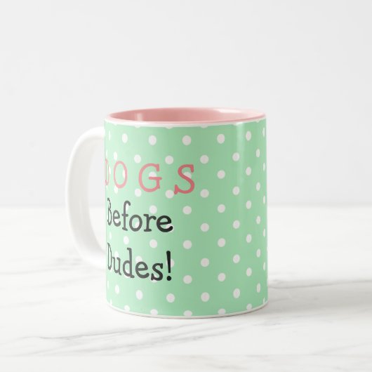 Honden voor dudes Green mok (Voorkant links)