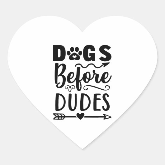 Honden voor Dudes Hart Sticker (Voorkant)