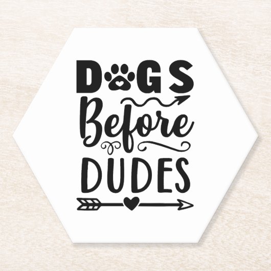 Honden voor Dudes Kartonnen Onderzetters (Voorkant)