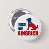HONDEN VOOR GINGRICH RONDE BUTTON 5,7 CM (Voorkant /achterkant)