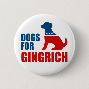 HONDEN VOOR GINGRICH RONDE BUTTON 5,7 CM