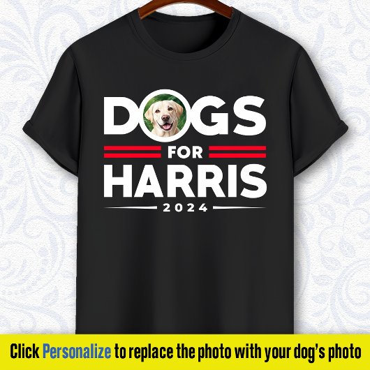 Honden voor Harris 2024 Gepersonaliseerde hondenfo T-shirt