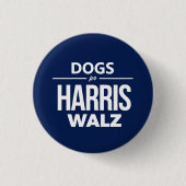 Honden voor Harris Walz Ronde Button 3,2 Cm (Voorkant)
