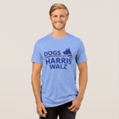 Honden voor Harris Walz Tri-Blend Shirt (Voorkant volledig)