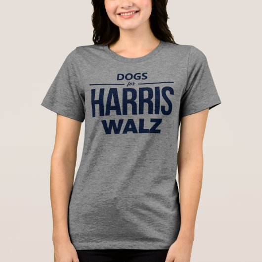 Honden voor Harris Walz Tri-Blend Shirt (Voorkant)