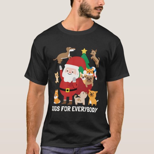 Honden voor iedereen Funny Cute Winter Kerstmis T-shirt (Voorkant)