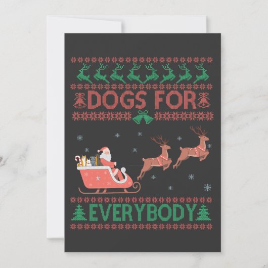 Honden Voor Iedereen Grappige Lelijke Kersttrui Kaart (Voorkant)