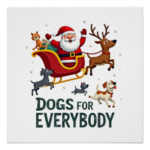 Honden voor iedereen Sinterklaas Grappige Kerstmis Perfect Poster
