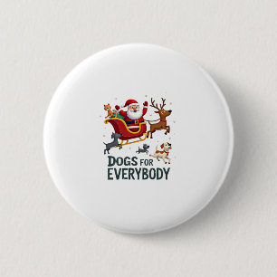 Honden voor iedereen Sinterklaas Grappige Kerstmis Ronde Button 5,7 Cm