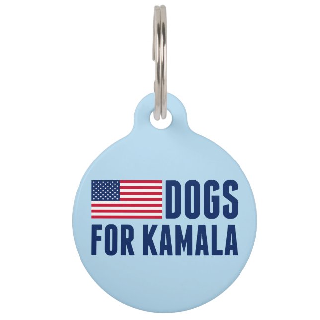Honden voor Kamala Harris Amerikaanse vlag Huisdierpenning (Voorkant)