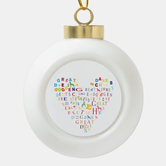 Honden voor kerstmis keramische bal ornament (Voorkant)