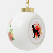 Honden voor kerstmis keramische bal ornament (Links)