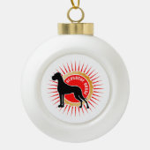 Honden voor kerstmis keramische bal ornament (Voorkant)