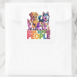 Honden Voor Mensen Grappig Ontwerp Voor Hondenlief Vierkante Sticker