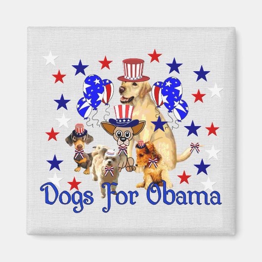 HONDEN VOOR OBAMA MAGNEET (Voorkant)