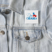 Honden voor Obama - .png Vierkante Button 5,1 Cm (In situ)