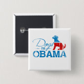 Honden voor Obama - .png Vierkante Button 5,1 Cm (Voorkant /achterkant)