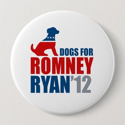 HONDEN VOOR ROMNEY RYAN.png Ronde Button 4,0 Cm (Voorkant)