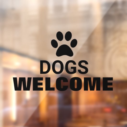 Honden Vriendelijk Bedrijf Welkom Glas Raamsticker (Vel 2)