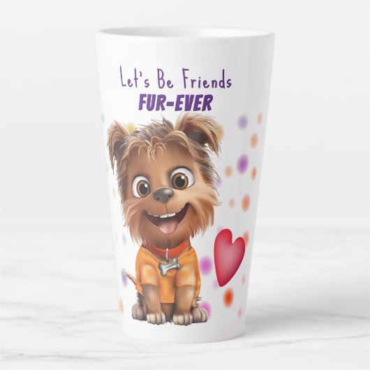 Honden Vriendschap Latte Mok (Voorkant)
