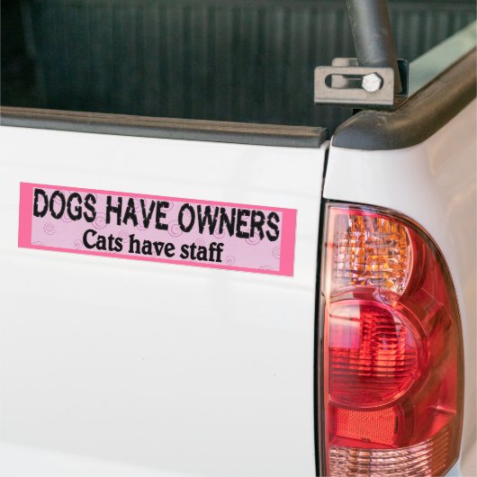 Honden vs. katten bumpersticker (Op Truck)