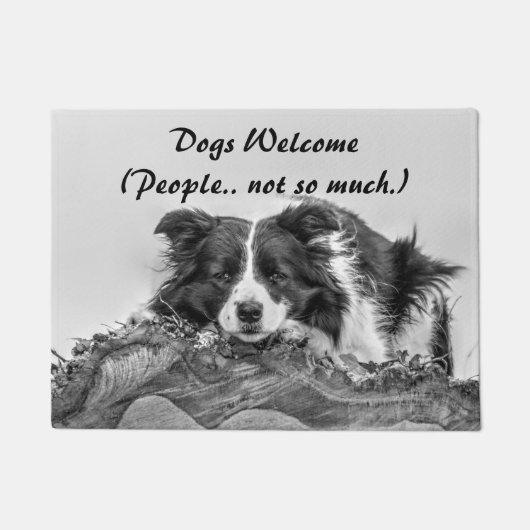 Honden Welkom Grappige Quote Border Collie Deurmat (Voorkant)