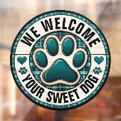 HONDEN WELKOM HIER Raamfolie Raamsticker (Vel 2)