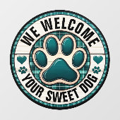 HONDEN WELKOM Hier Ruitsticker Raamsticker (Vel)