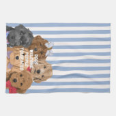 'Honden welkom. Mensen getolereerd.' Blauw en Wit Theedoek (Horizontaal)