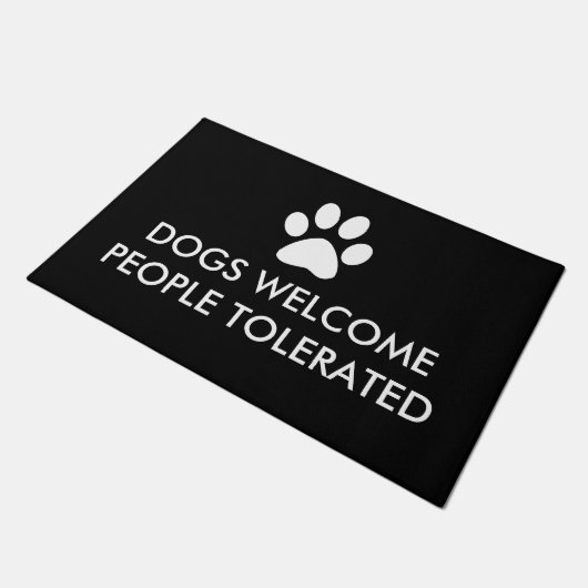 Honden welkom Mensen getolereerd Deurmat (Schuin)