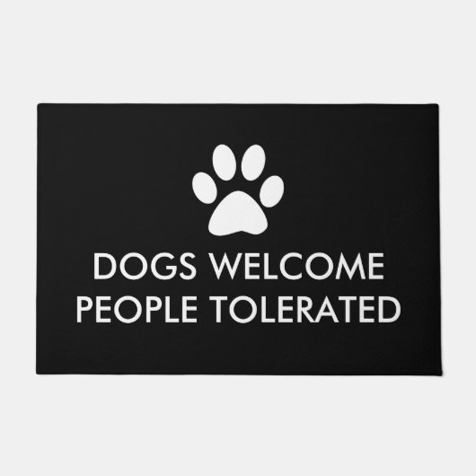 Honden welkom Mensen getolereerd Deurmat (Voorkant)