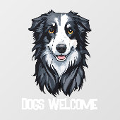 Honden welkom raamsticker (Vel)
