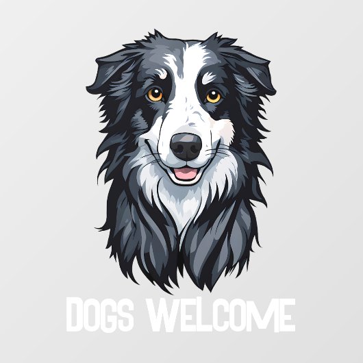 Honden welkom raamsticker (Vel)