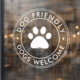 Honden Welkom Raamsticker   Honden vriendelijke wi
