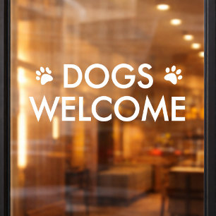 Honden Welkom Raamsticker   Honden vriendelijke wi