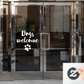 Honden welkom winkel raamsticker (Kantoordeur)
